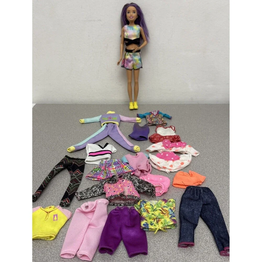 Barbies Babysitter Inc Skipper Doll w/ Purple Streaked Hair Plus Extra Clothing